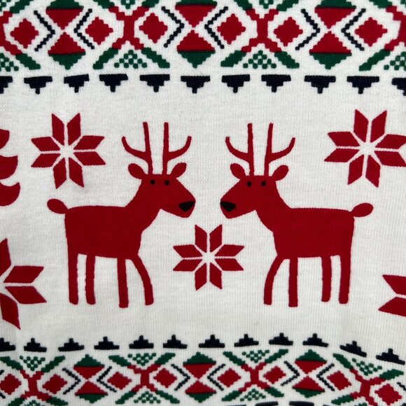 Hanna Andersson Dear Deer Reindeer Organic Cotton Pajamas Red White Size Large - Picture 10 of 13
